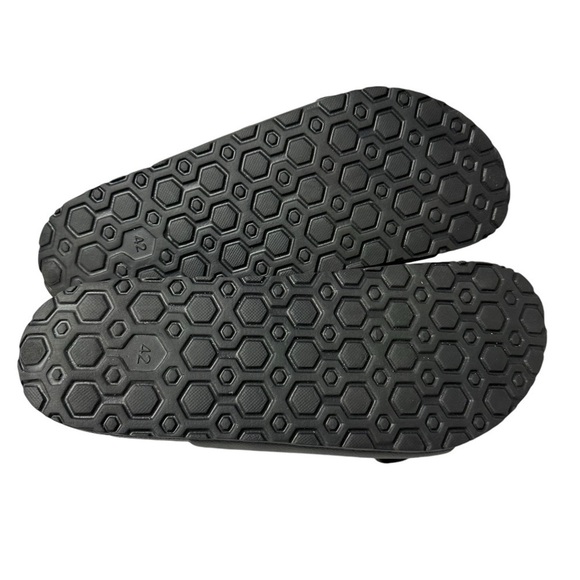 Rockin Huntington Buckle Slides Adjustable Black Rubber Unisex Size 42 US 11W 9M - Picture 9 of 9
